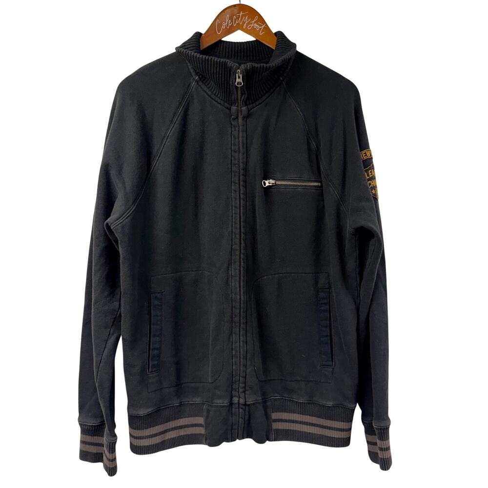 Lucky Brand Full Zip Track Jacket Distressed Men’s Medium New York League Champs